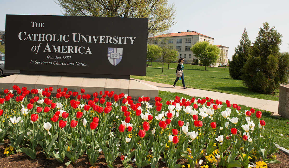 Catholic University sign