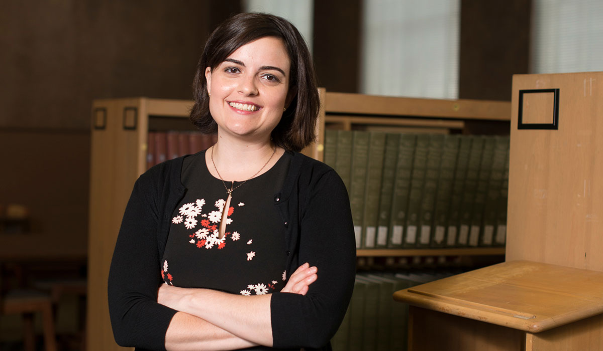 Library science student in library